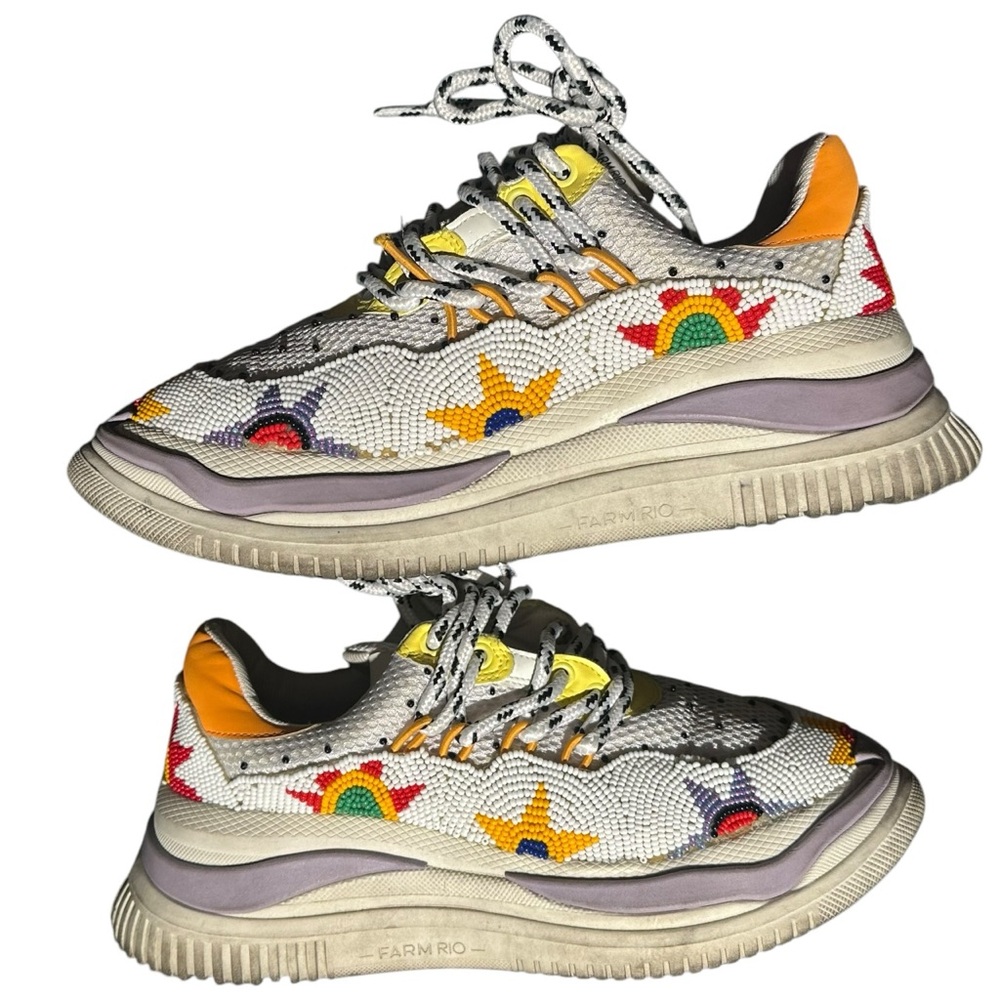 Farm Rio Colorful Beaded Platform Sneakers